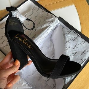 Black ankle strap heels